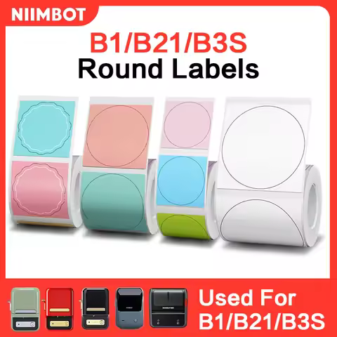 Niimbot Round Color Label Sticker Self-adhesive Waterproof Thermal Sticker Label for B1/B21/B3S Labe