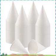 White Paper Cone Cups, Snow Cone Cups,Coated Leakproof Cone Paper Cups for Slush, Shaved Ice, Water 