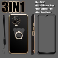 3 IN 1 For Infinix Note 12 2023/Note 12 Pro 4G/X676C/X676B/Note 20 Case Luxury Electroplating Soft P