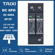 System Photovoltaic SPD DC 2P/3P DC12V 24V 48V 500V 690V 800V 1000V 20KA~40KA Surge Protector Lightn