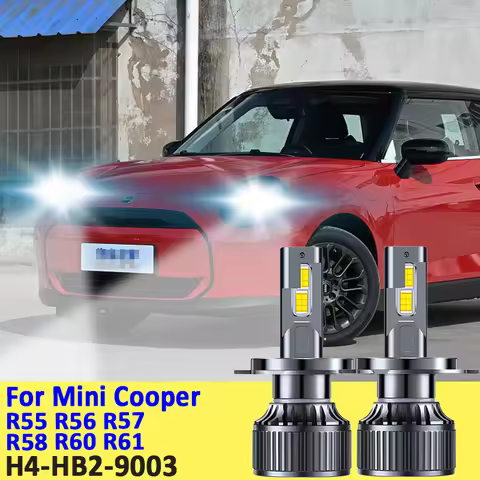 2PCS H4 HB2 9003 CANBUS LED Headlight Bulb High Power White Fog Light Diode Lamp 12V 55W for Mini Co