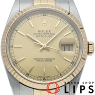 นาฬิกาข้อมือผู้ชาย Rolex Datejust รุ่น 16233(P) K18YG/SS สีแชมเปญ ขัดเงา ปี 2000 สภาพดีเยี่ยม [มือสอ