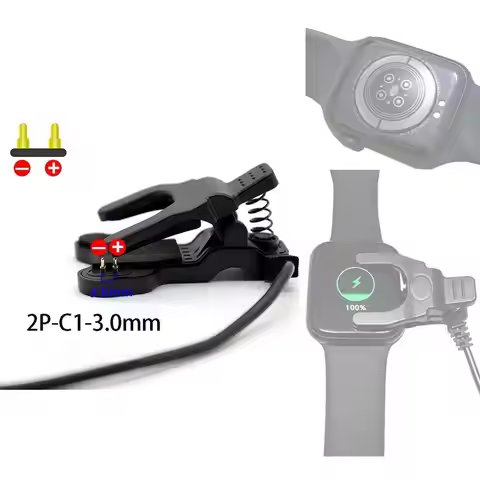 USB 2Pin 3/4mm Charger Cable for T500 T500+ T500s X7 T600s Smartwatch Charging Wire Line Charger Cor