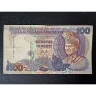Malaysia Old Banknote RM 100 Jaafar Sign Double Prefix ZZ