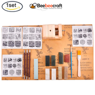 Beebeecraft 1 Set Seal Stamp Stone Carving Tool Chisels Set Kit 8pcs Chinese Seal Stamp Stone Wood Seal Bed Stamp Carved Bed for Carving Stamp Stone