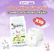 COMBO 10 Packs - 20 Trial Pads Supdry White Thin Light for Baby size S/M/L/XL/XXL/XXXL from 4kg to 2