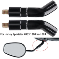 Halloween 2PCS Motorcycle Rearview Mirror Stem Extenders Adapter Metal Black For Harley Sportster X8