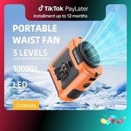 Orashare K50 10000Mah Multifunctional Portable Waist Clip Fan Hanging Neck 5 Speed Adjustable