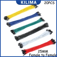 20Pcs 25cm Dupont Cable Wire 26AWG 1Pin Female To Female Jumper Wire 1P-1P 2.54MM Wire Connector Who