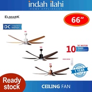 Elmark 66" Kipas Siling 6 Blade Ceiling Fan With Remote Control DC Motor ELMARK666B