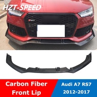 RS7 ABT Type Carbon Fiber Front Bumper Chin Shovel Lip Spoiler Diffuser For Audi A7 Modify RS7 Car B