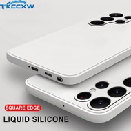 For Samsung Galaxy S23 Ultra S23+ A04 A23 A14 5G Soft Case Luxury  Square Liquid Silicone Phone Cove