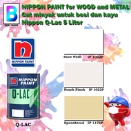Nippon Paint Q-Lac Wood and Metal Paint Collection 5 Liter Snow White 1002P / Peach Pinch 1022P / Sp