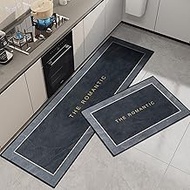 7VSTOHS Kitchen Rugs Set of 2, Non-Slip Kitchen Mats, Washable Kitchen Mats and Rugs Set, for Hallwa