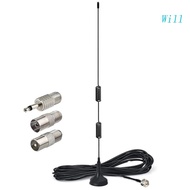 Will Magnetic Base FM / AM Antenna for Indoor Radio  Video Stereo Home Theater Receiver Tuner with Connector Adapter