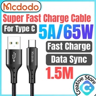 Mcdodo Cable Type C 1.5M 65W 5A Fast Charging Cable Type C Cable Android Cable USB Cable USB C Cable