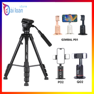 Combo Tripod Yunteng VCT 691 và Gimbal P02 xoay 360 độ kèm remote hỗ trợ quay video chụp ảnh tiện lợ
