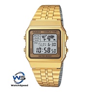 Casio A500WGA-9D Classic Digital Gold World Time Stainless Steel Men's Watch
