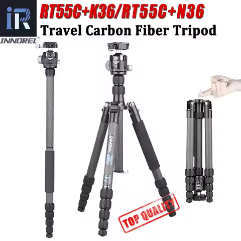 RT55C Professional 10 Layers Carbon Fiber Tripod For Digital Camera Suitable For Travel Top Quality 