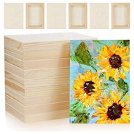 10 Pcs 5.5x7Inch Wood Panel Boards Unfinished Wood Canvas Wooden for Painting Arts Pouring Use with 
