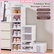 1/3 Layers Foldable shoe box Large Capacity Dustproof Shoes Rack Stackable Shoe Cabinet Visible Shoe Drawer Space Save Storage Installation Free