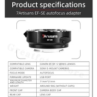 7 Artisans 7Artisans EF-SE Lens Adapter Ring Auto-Focus Lens Converter Ring For Canon EF/EF-S Lens To Sony E-Mount Cameras