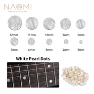 NAOMI 10 PCS Guitar Fretboard Dots Fingerboard Markers Inlay Dots White Pearl Shell Dots Diameter Of