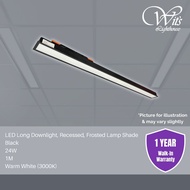 [SG Seller] LED Long Downlight Black Casing Recessed Mounted Ceiling Light Office Light Corridor Lig