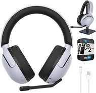 Sony WHG500/W INZONE H5 Wireless Noise Cancelling Gaming Headset, White Bundle with Deco Gear Pro Audio Headphone Stand, 6 Foot USB-A to USB-C Cable &amp; 2 YR CPS Enhanced Protection Pack