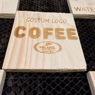 Wooden coaster, custom engraved Wooden coaster, custom engraved name,/ Logo