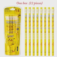 Takara Tomy | Pokemon Pikachu HB Pencils 12pcs Set with Eraser and Sharpener for Student School Stat