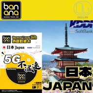 Banana Travel Sim - 日本 (KDDI / SoftBank) 5G高速放題不減速數據咭｜日本電話卡｜日本上網卡｜日本數據卡 [5天]