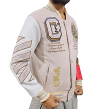 scents and crafts Men's AC-Milan Off-White Varsity Jacket | Football Club AC-Milan Jacket