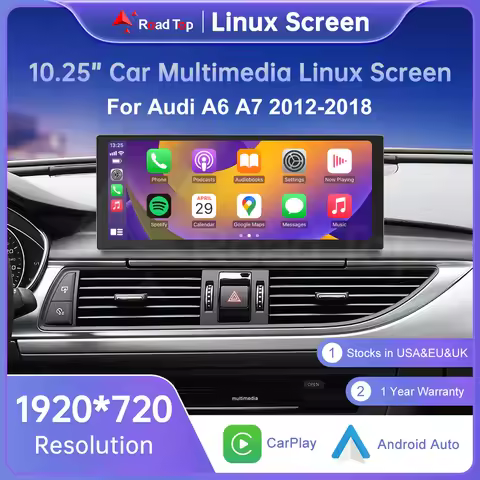 CN Road Top 10.25/12.3" Linux Screen For Audi A6 C6 A7 C7 2011-2018 with Wireless CarPlay Android Au