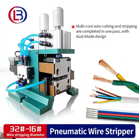 3F 4F Pneumatic Wire Stripping Cutting Machine Core Wire Stripper Twist Tool for AWG32-14 Cable Peel