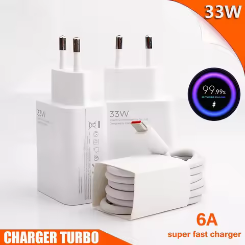 33W Fast Charger QC 3.0 USB Type C Cable 6A Quick Charging Turbo Charge Mobile Phone Charger Adapter