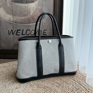 Hermes花園帆布黑白熊貓花園包30 Garden Party30 框H