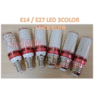 [READY STOCK] TRI color / 3 Colours 16W LED Stick Bulb 3 Color IN 1 Bulb E27 OR E14 Holder