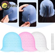 ASWELL Hair Coloring Highlighting Cap, Silicone With Hook Hair Coloring Hat, Reusable Hair Dying Fro