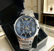 EMPORIO ARMANI 阿瑪尼 AR2448 手錶 深藍色 43mm 鋼帶 石英機芯 商務休閒