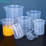 PERRY1 Beaker Portable 50/100/150/200/250/500/1000ML Transparent for Kitchen Laboratory Test Stackable Plastic Measuring Cup