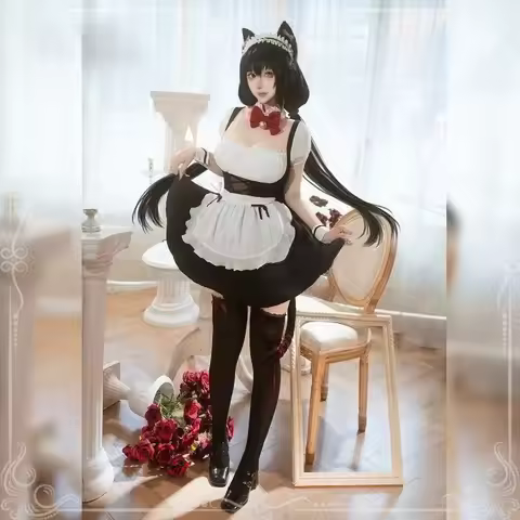 Anime Tokisaki Kurumi Cosplay Costume Maid Cute Cat Lolita Dress Uniform Suit for Women Halloween Ca