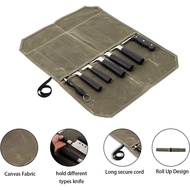 Wet Wax Canvas Knife Storage Bag Chef Picnic Camping Barbecue Kitchen Portable Storage Bag Chef Bag