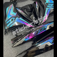 YAMAHA LC135 (LCV4-LCV7) BLACK COVERSET_REFLECTIVE EX THAI RAINBOW STICKER_HLD