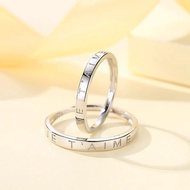 999 Sterling Silver Pair French I Love You Couple Ring Letter Ring Plain Ring Open Adjustable Ring 8