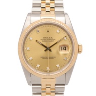 【二手】ROLEXDatejust 10鑽腕錶，S字頭序號，16233G CH/QP，18K（黃金）不鏽鋼，男士腕錶