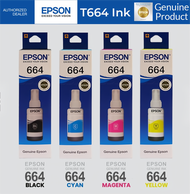 หมึก Epson​ 664 L-Series Epson L110/ 120/ 200/ 210/ 220/ 300/ 310/ 350/ 355/ 360/ 365/ 380 BK/C/M/Y 