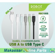 Type-C 2.4A Type C 2.4A Data Charger Cable USB A to Type C Robot RBC100s Cable