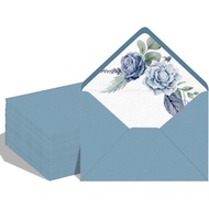 50Pcs 5x7 Inch Invitation Envelopes Set150GSM Dusty Blue V-Flap Greeting Card Envelopes Gift Card Sl