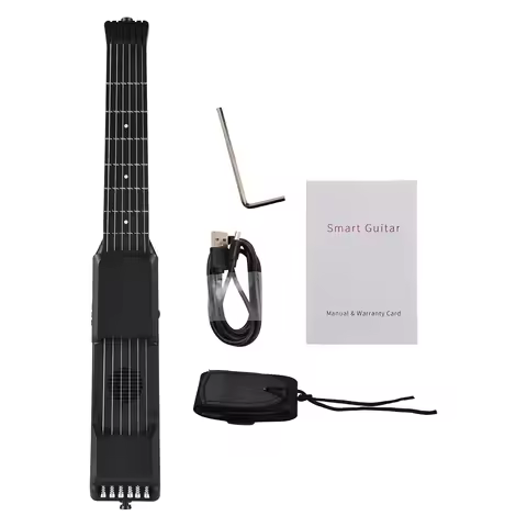 7 Frets Smart Electric Guitar Silent Practice Digital Tuner Metronome Function Pocket Portable Folk 